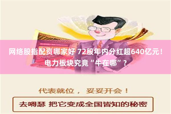 网络股指配资哪家好 72股年内分红超640亿元！电力板块究竟“牛在哪”？