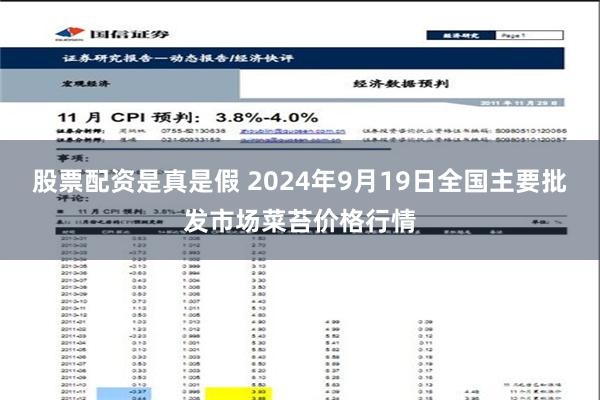 股票配资是真是假 2024年9月19日全国主要批发市场菜苔价格行情