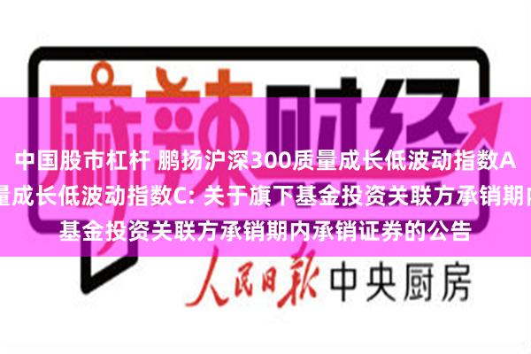 中国股市杠杆 鹏扬沪深300质量成长低波动指数A,鹏扬沪深300质量成长低波动指数C: 关于旗下基金投资关联方承销期内承销证券的公告