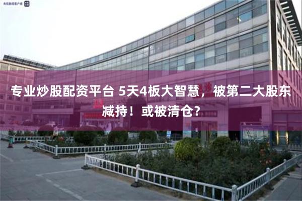 专业炒股配资平台 5天4板大智慧，被第二大股东减持！或被清仓？