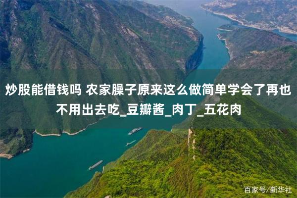 炒股能借钱吗 农家臊子原来这么做简单学会了再也不用出去吃_豆瓣酱_肉丁_五花肉