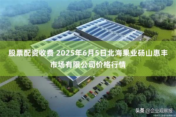 股票配资收费 2025年6月5日北海果业砀山惠丰市场有限公司价格行情