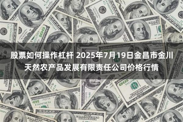 股票如何操作杠杆 2025年7月19日金昌市金川天然农产品发展有限责任公司价格行情