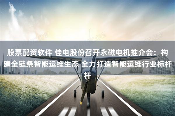 股票配资软件 佳电股份召开永磁电机推介会：构建全链条智能运维生态 全力打造智能运维行业标杆