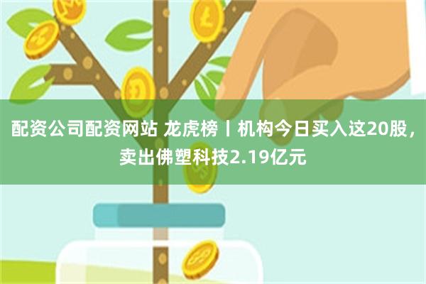 配资公司配资网站 龙虎榜丨机构今日买入这20股，卖出佛塑科技2.19亿元