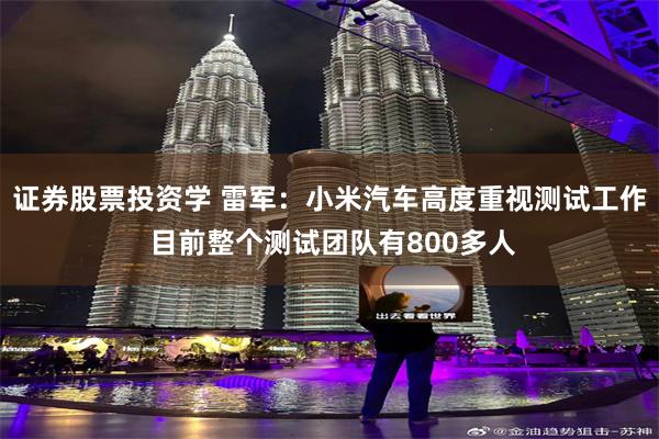 证券股票投资学 雷军：小米汽车高度重视测试工作 目前整个测试团队有800多人