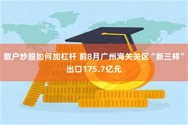 散户炒股如何加杠杆 前8月广州海关关区“新三样”出口175.7亿元