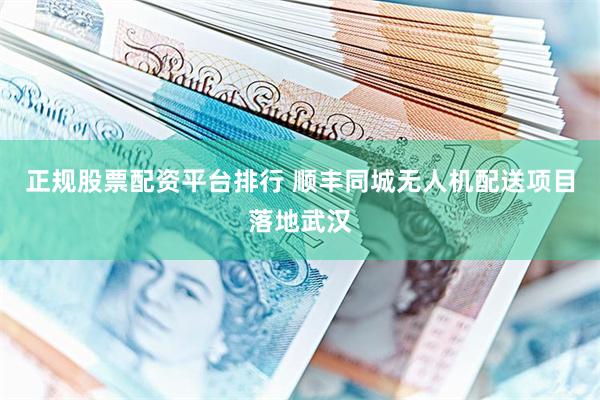 正规股票配资平台排行 顺丰同城无人机配送项目落地武汉